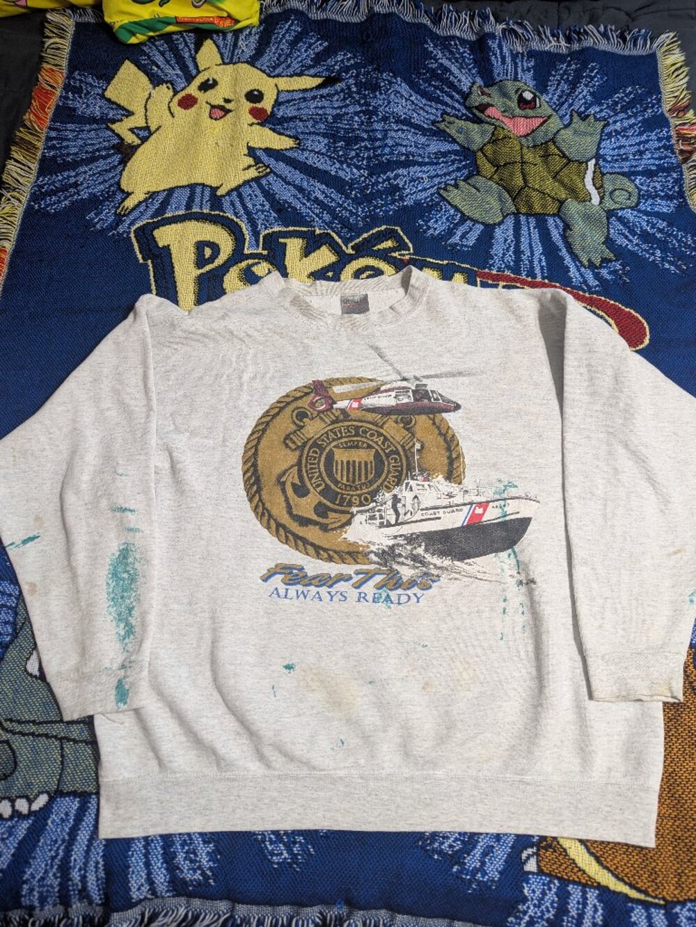 Vintage United States Coast Guard Fear The Always Ready Sweatshirt sz XXL